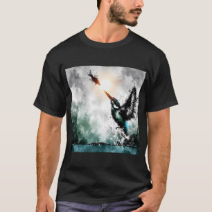 Kingfisher Diving For Fish, Ai Generated Art T-Shirt