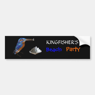 KINGFISHER  , Electric Blue, Black Bumper Sticker