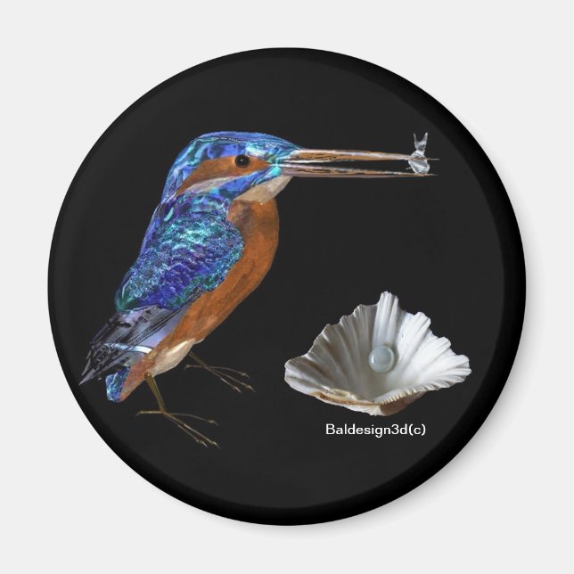 KINGFISHER  , Electric Blue, Black Magnet (Front)