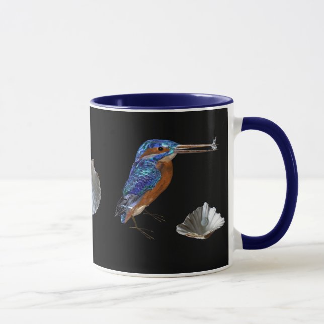 KINGFISHER  , Electric Blue, Black Mug (Right)