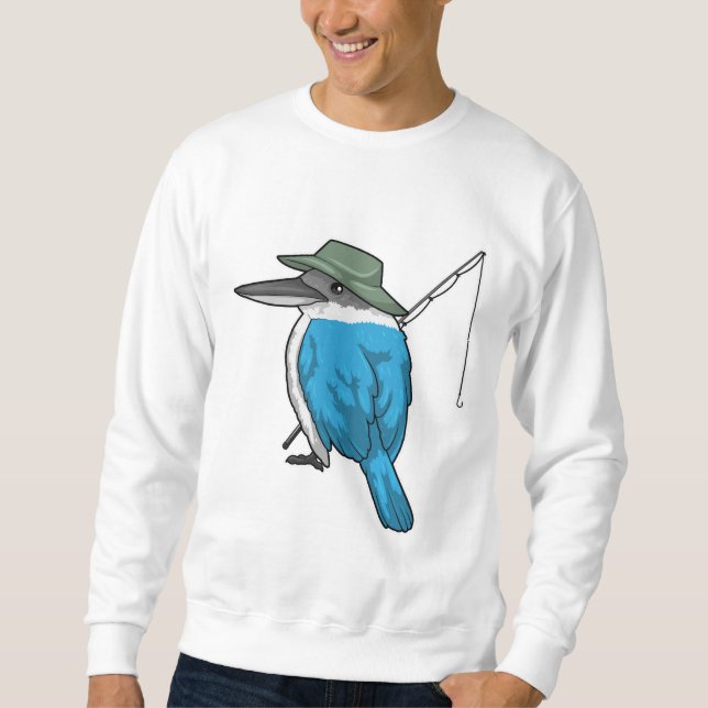 Kingfisher Fishing Fisher Fishing rod Sweatshirt (Front)