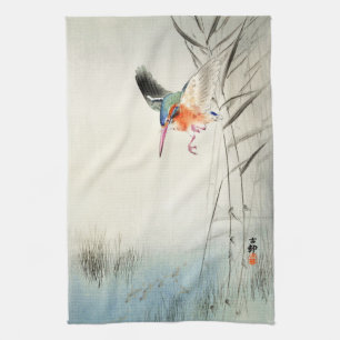 Kingfisher Hunting - Ohara Koson -  Tea Towel