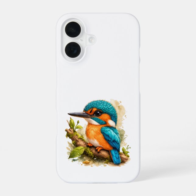 Kingfisher iPhone Case – Colorful Bird Art (Back)