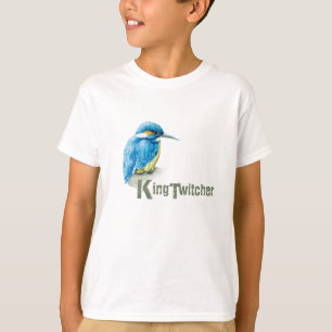 Kingfisher King Twitcher Birdwatcher kids t-shirt