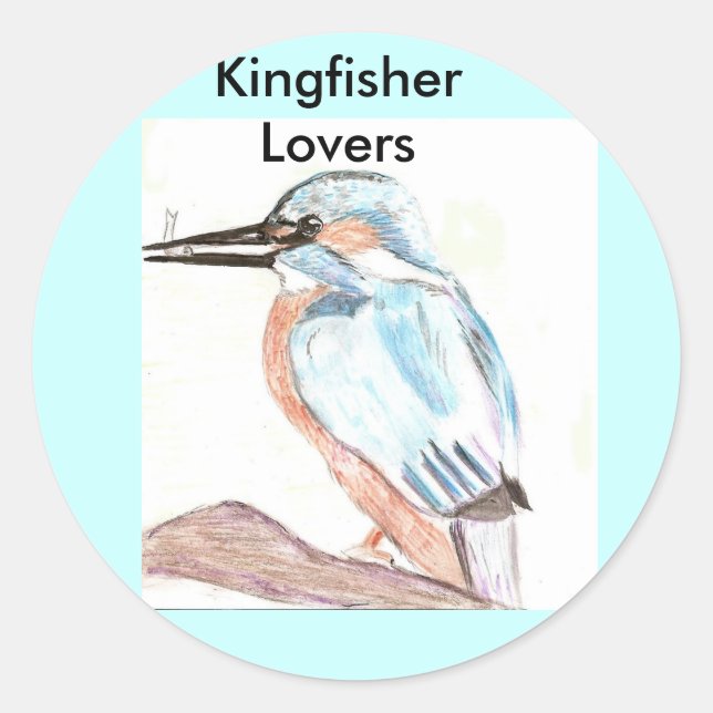 Kingfisher Lover Classic Round Sticker (Front)