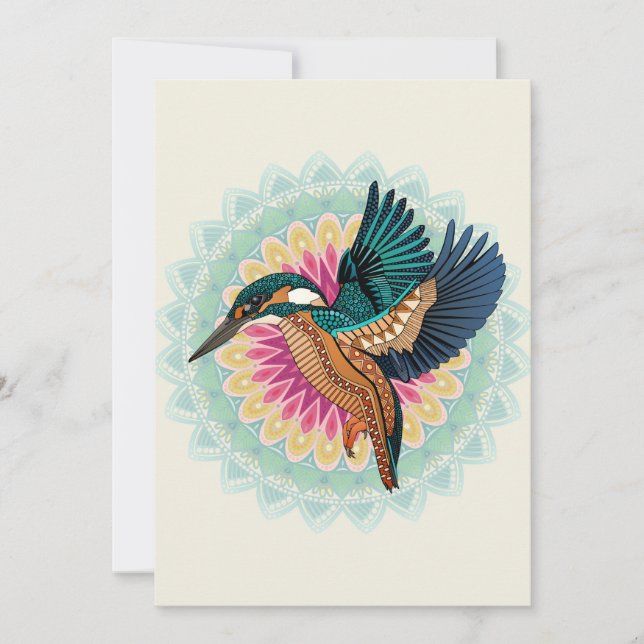 kingfisher mandala holiday card (Front)