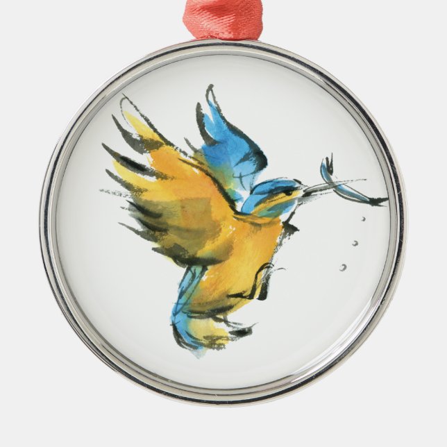 Kingfisher Metal Tree Decoration (Front)
