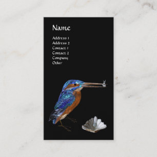 KINGFISHER  MONOGRAM , Electric Blue, Black, Pearl Business Card