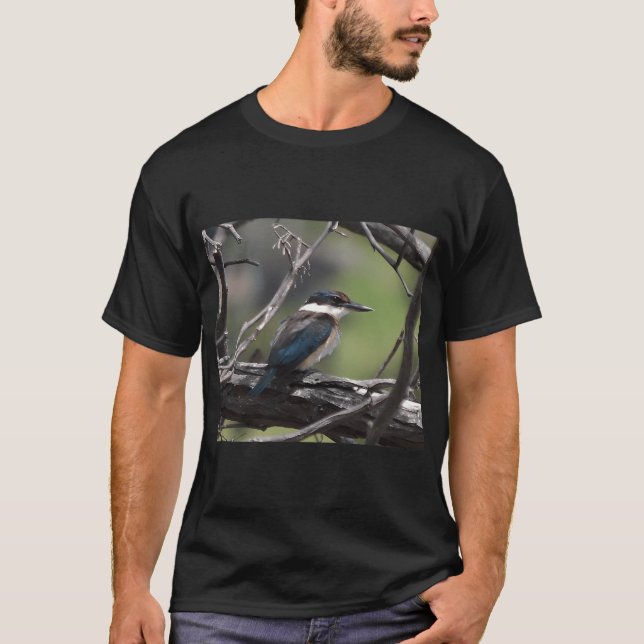 Kingfisher on a branch T-Shirt (Front)