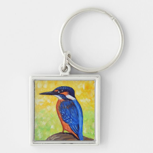Kingfisher Painting Key Ring (Front)