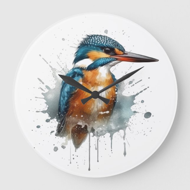 Kingfisher Splash Large Clock (Front)