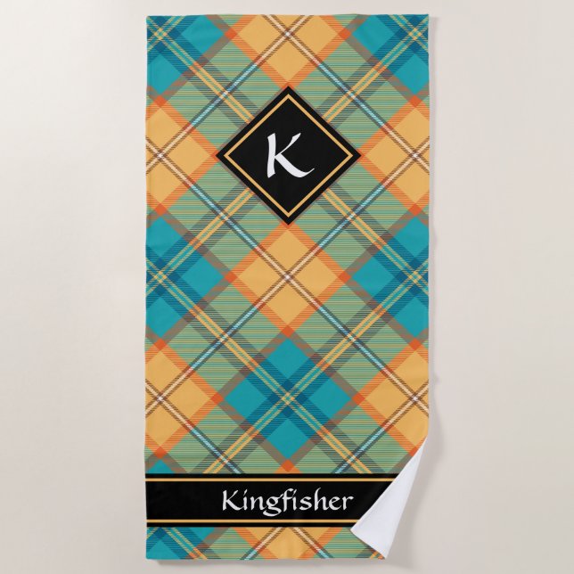 Kingfisher Tartan Beach Towel (Front)
