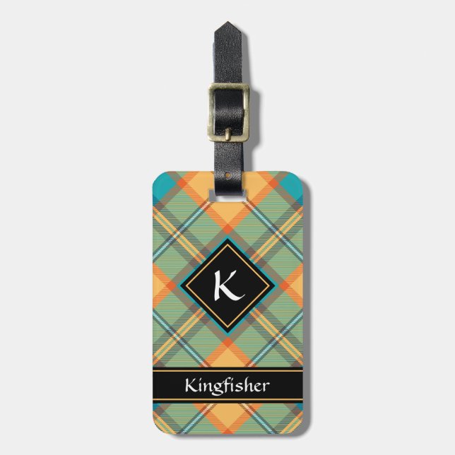 Kingfisher Tartan Luggage Tag (Front Vertical)