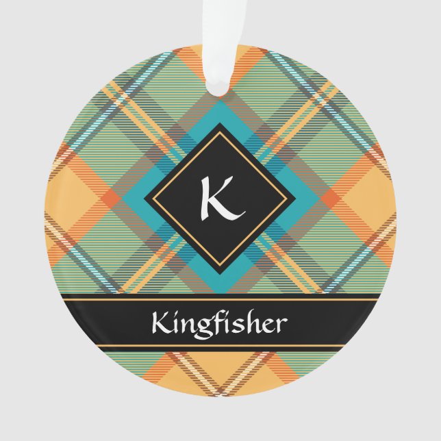 Kingfisher Tartan Ornament (Front)
