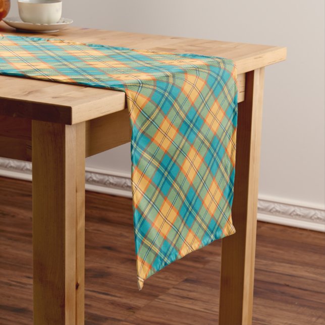 Kingfisher Tartan Table Runner (In Situ)
