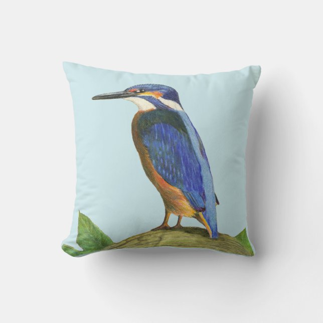 Kingfisher Throw Pillow (Front)
