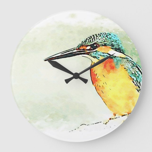 Kingfisher Watching Large Clock (Front)