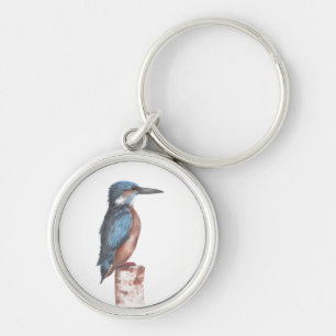 Kingfisher Watercolor Key Ring