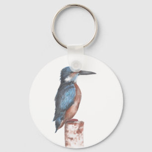 Kingfisher Watercolor Keychain