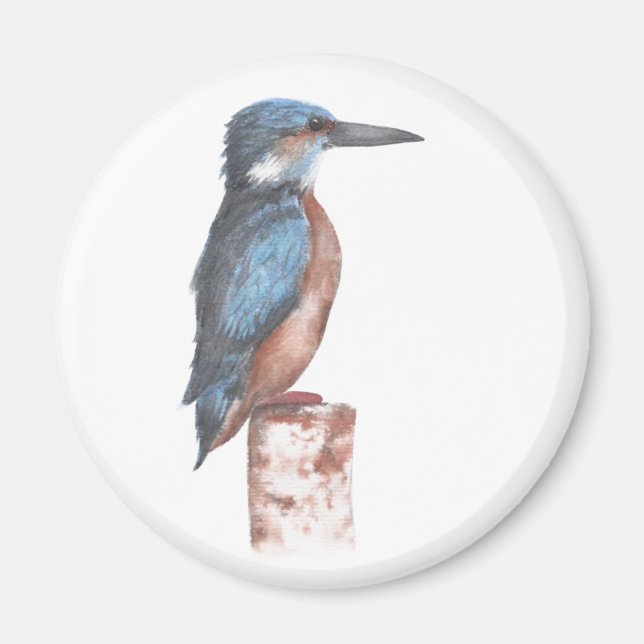 Kingfisher Watercolor Magnet (Front)