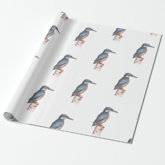 Kingfisher Watercolor Wrapping Paper