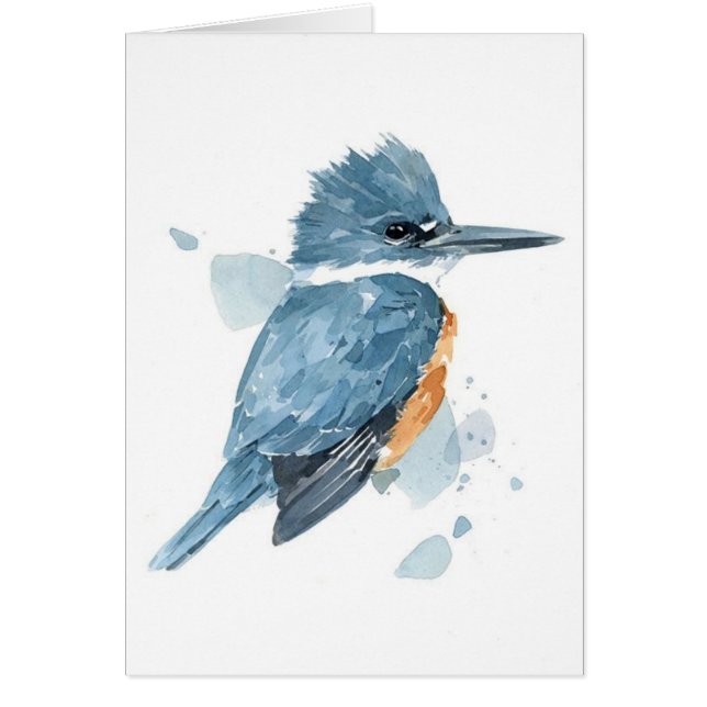 Kingfisher Watercolour Card (Front)
