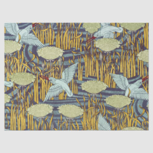 Kingfishers & Flowering Rush Art Nouveau Tissue Paper