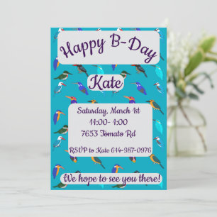 Kingfishers Happy Birthday Invitation