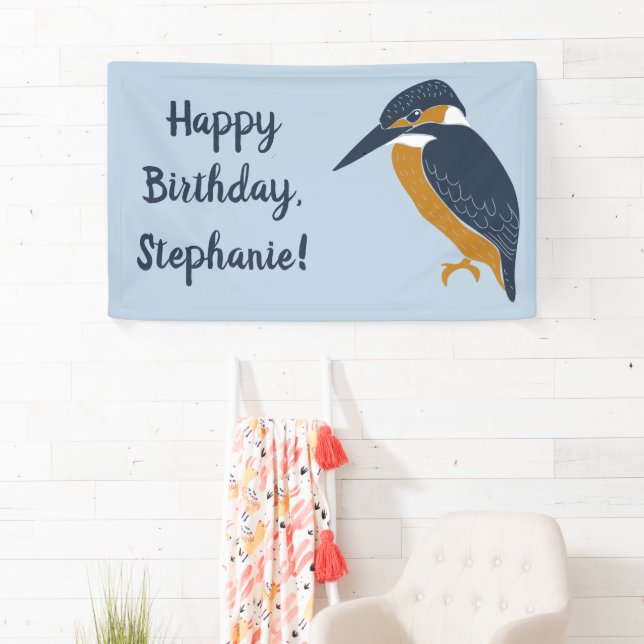 Kingfishers Illustration Bird Lovers Party Banner (Insitu)