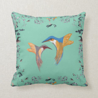 Kingfishers in Love Summer Theme Cushion