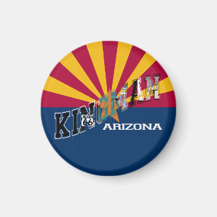 Kingman Arizona Flag Route 66 Magnet