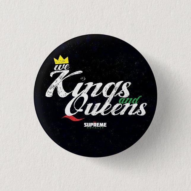 Kings and Queens Button (Pan-Tri Colour) (Front)
