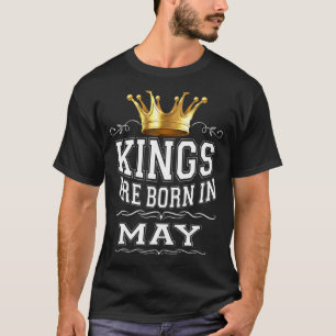 Kings Are Born In May Birthday Crown Boy Men's Bir T-Shirt