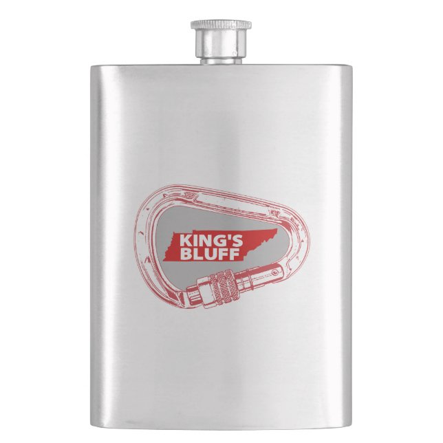 King's Bluff Tennessee Rock Climbing Carabiner Hip Flask (Front)