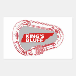King's Bluff Tennessee Rock Climbing Carabiner Rectangular Sticker