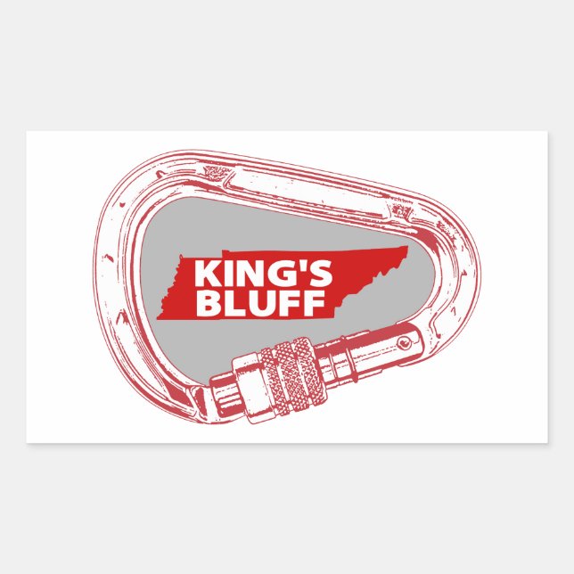 King's Bluff Tennessee Rock Climbing Carabiner Rectangular Sticker (Front)