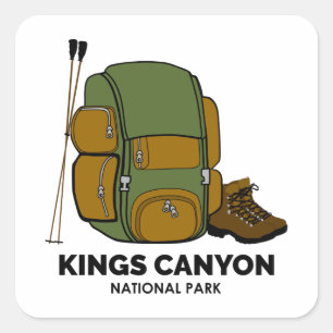 Kings Canyon National Park Backpack Square Sticker