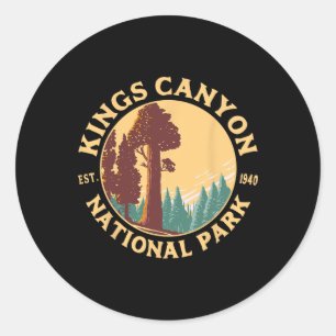 Kings Canyon National Park California Hiking Campi Classic Round Sticker