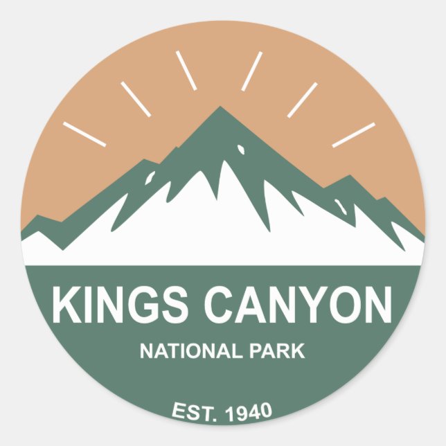 Kings Canyon National Park Classic Round Sticker (Front)