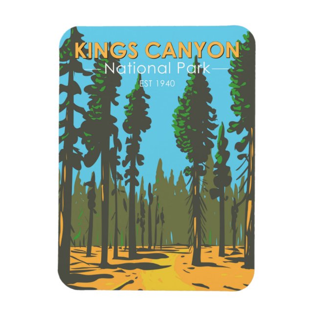Kings Canyon National Park General Grant Vintage Magnet (Vertical)