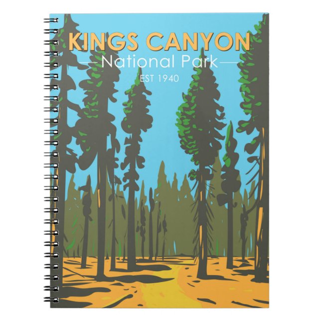 Kings Canyon National Park General Grant Vintage Notebook (Front)