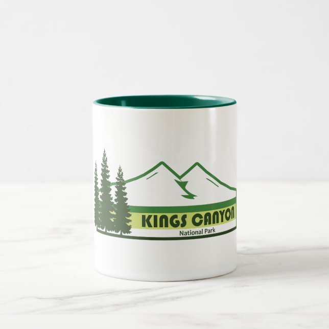 Kings Canyon National Park Green Stripes Two-Tone Coffee Mug (Center)