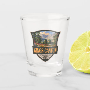 Kings Canyon National Park Illustration Retro Art Shot Glass