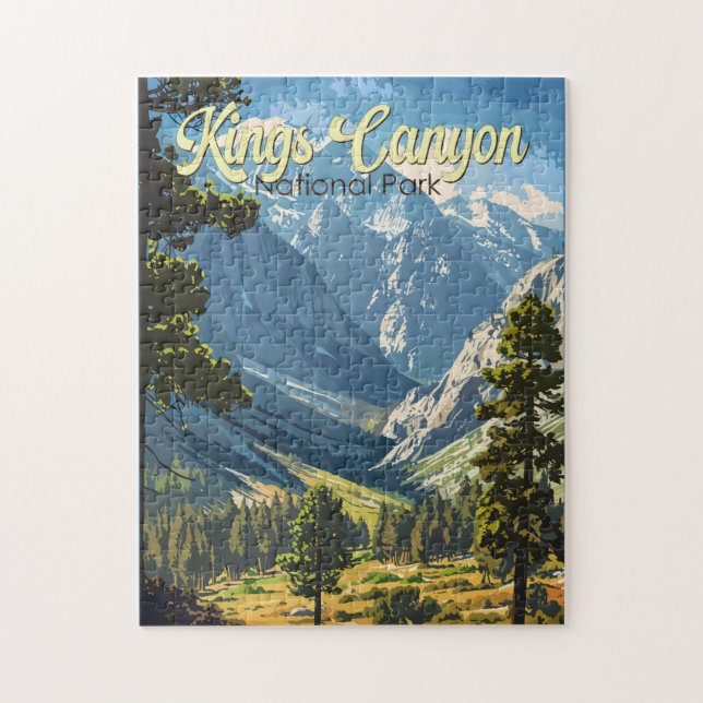 Kings Canyon National Park Illustration Travel Art Jigsaw Puzzle (Vertical)