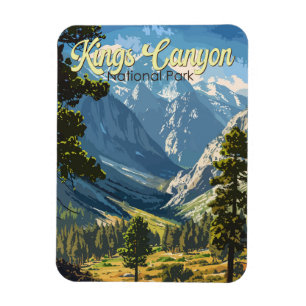 Kings Canyon National Park Illustration Travel Art Magnet