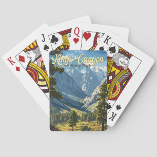 Kings Canyon National Park Illustration Travel Art Playing Cards
