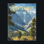 Kings Canyon National Park Illustration Travel Art Postcard<br><div class="desc">Kings Canyon vector artwork design. The park is known for its huge sequoia trees,  notably the gigantic General Grant Tree in Grant Grove.</div>