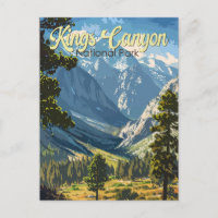 Kings Canyon National Park Illustration Travel Art