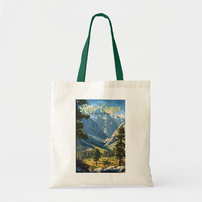Kings Canyon National Park Illustration Travel Art Tote Bag (Front)