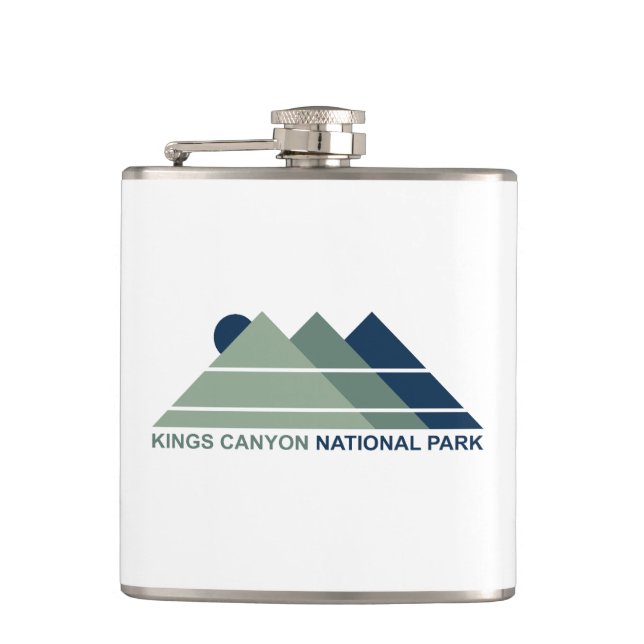 Kings Canyon National Park Mountain Sun Hip Flask (Front)
